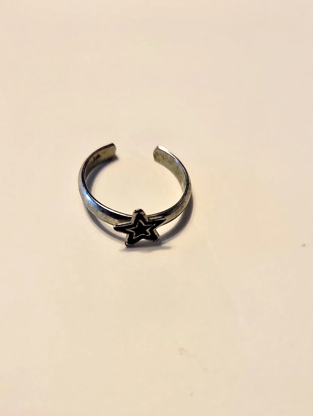 Star Adjustable Toe Ring in Silver Size 4